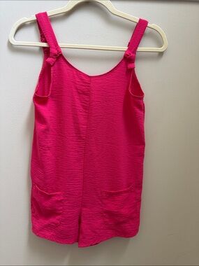 Girls Hot Pink Pocket Swim Coverup Romper Sz 10/12